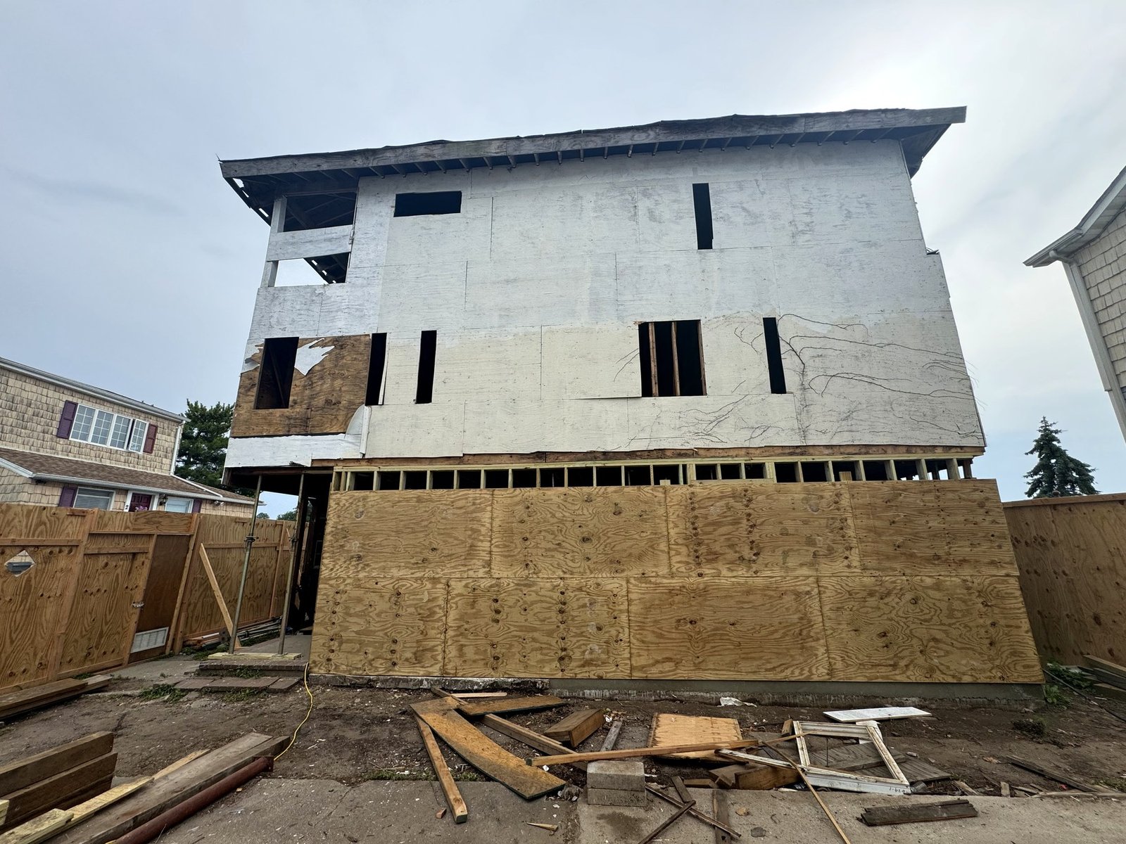 Multi-story exterior construction site