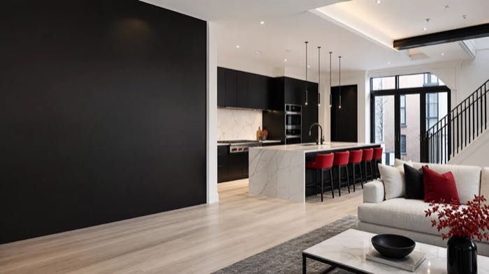 Modern remodeled kitchen and living space